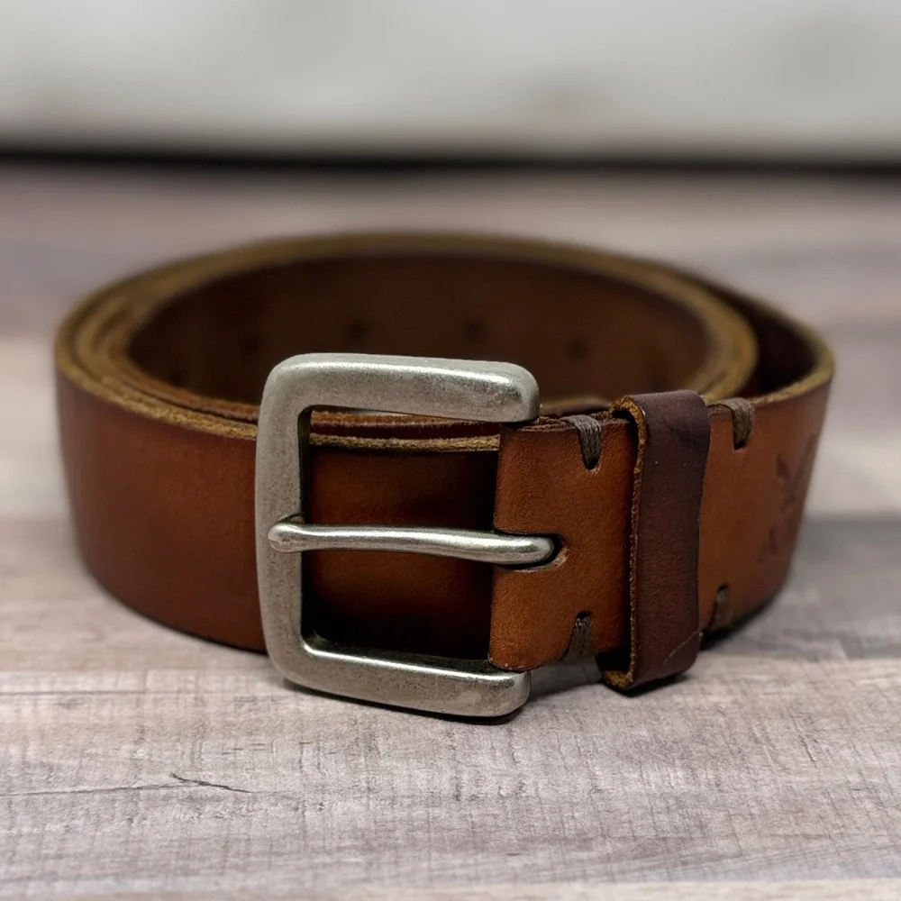 American Eagle Mens Leather Belt 38 Rugged Outdoor Western Gorpcore Streetwear
